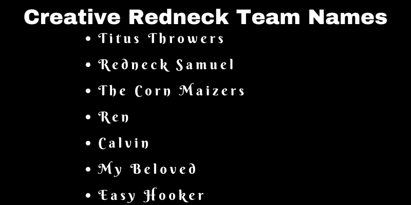 Redneck Team Names