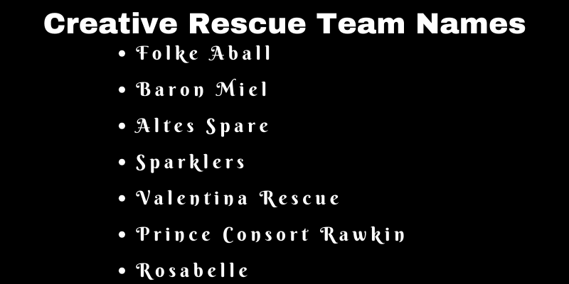 Rescue Team Names