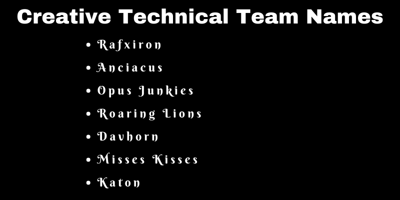 Technical Team Names