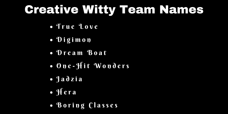 Witty Team Names