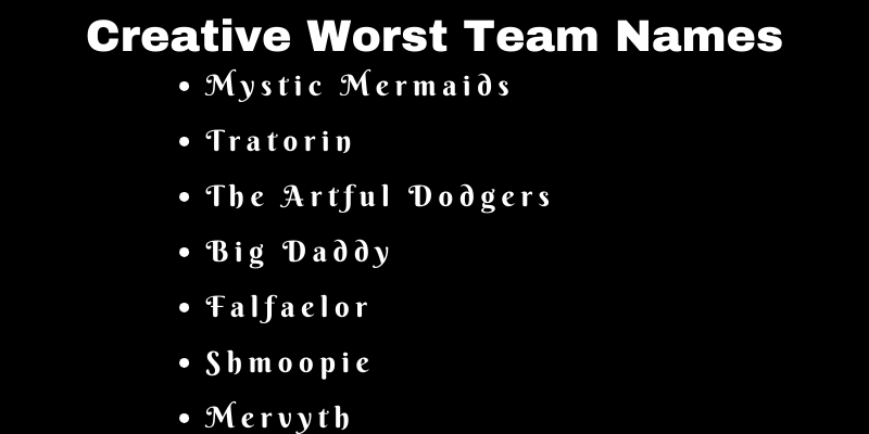 Worst Team Names