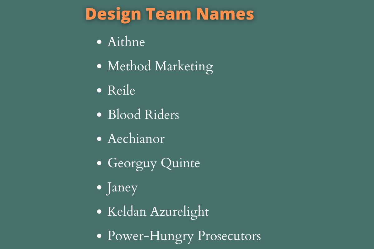 Design Team Names