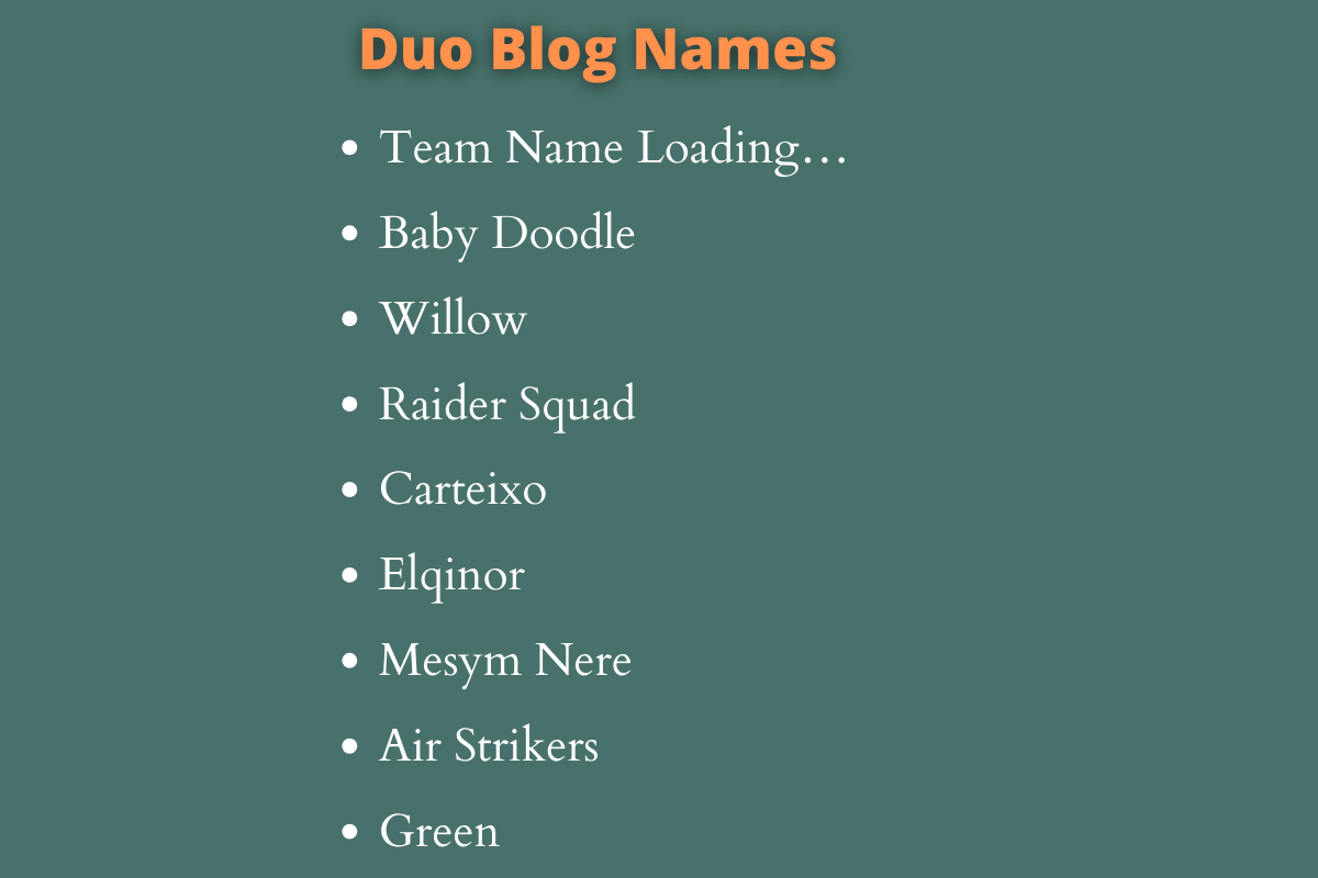 Duo Blog Names