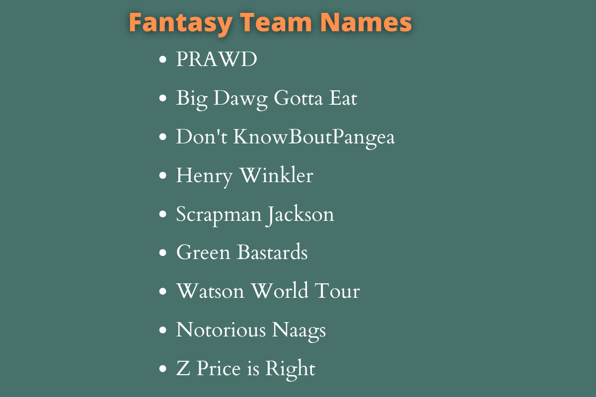 Fantasy Team Names