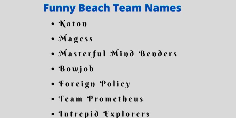 Beach Team Names