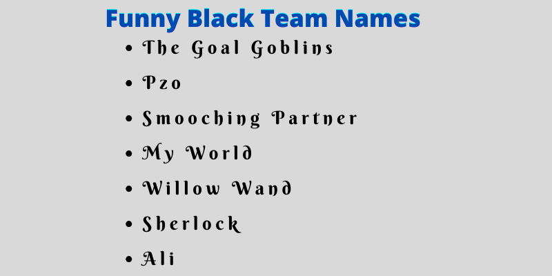Black Team Names