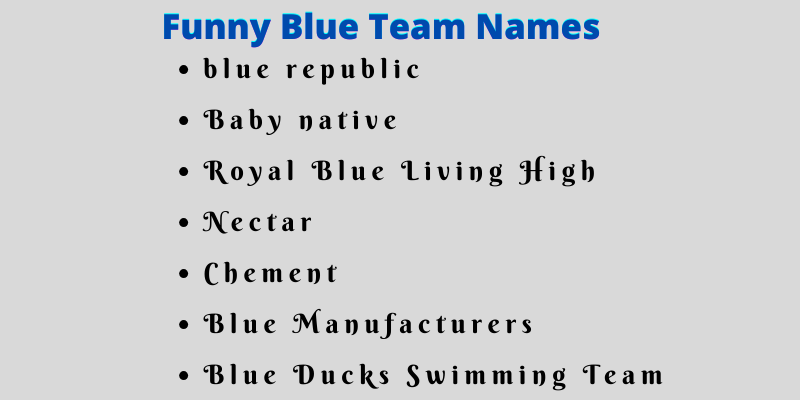 Blue Team Names