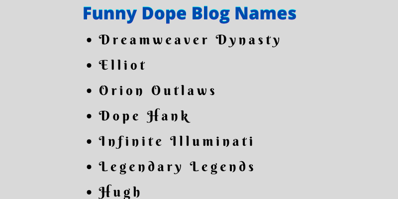 Dope Blog Names