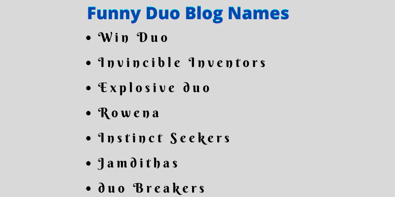 Duo Blog Names