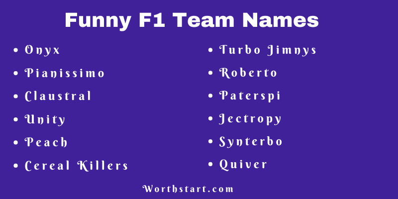 F1 Team Names