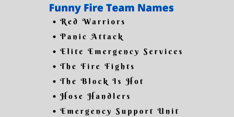 Fire Team Names