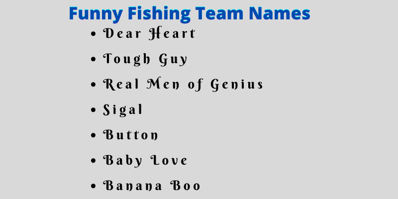 Fishing Team Names