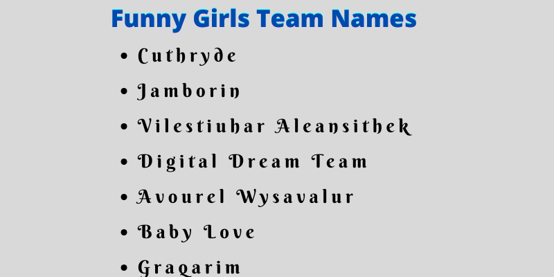 Girls Team Names