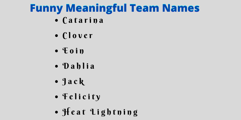 Meaningful Team Names