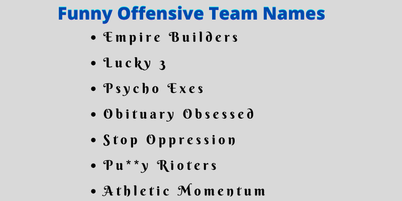 Offensive Team Names