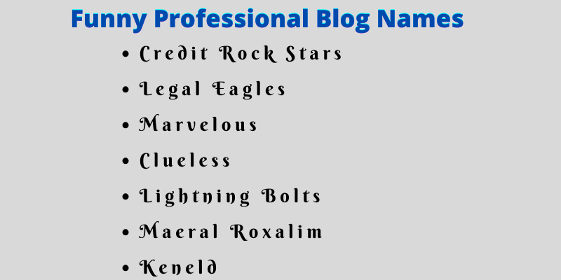 Professional Blog Names