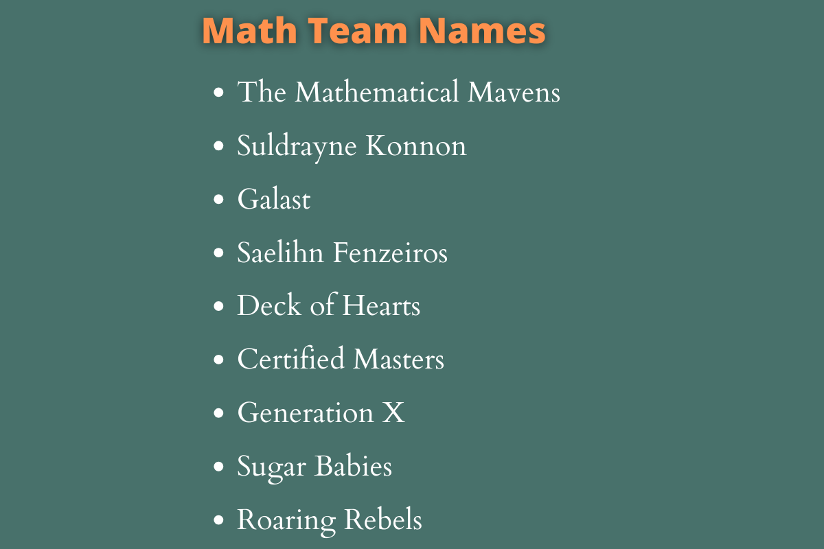 Math Team Names