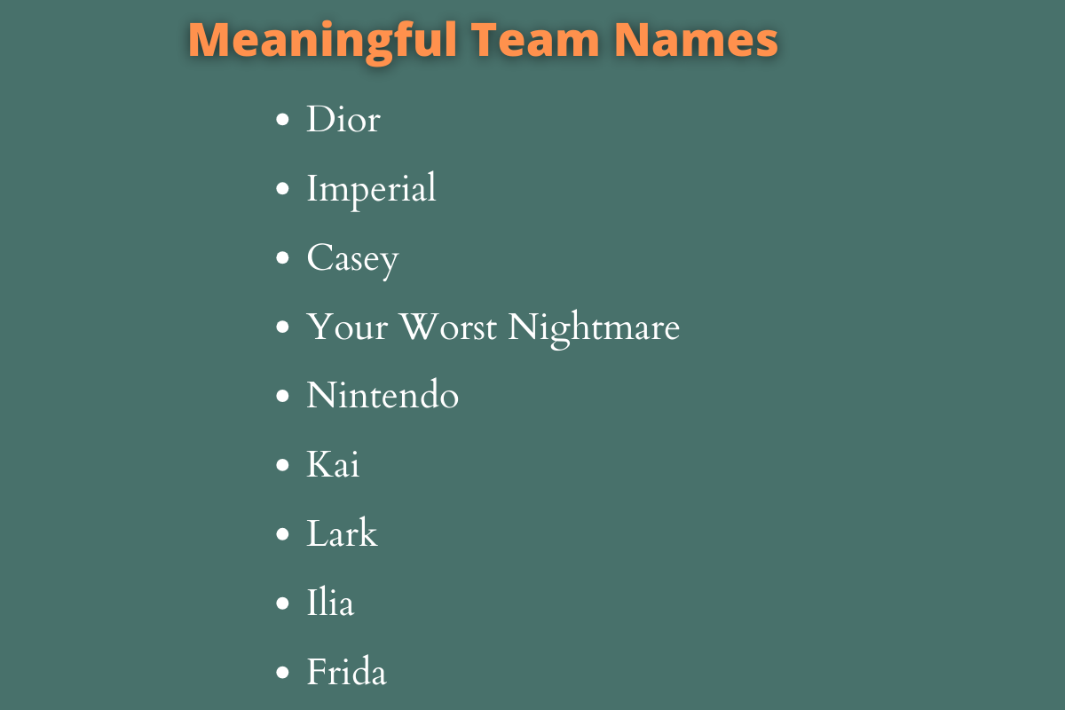 Meaningful Team Names