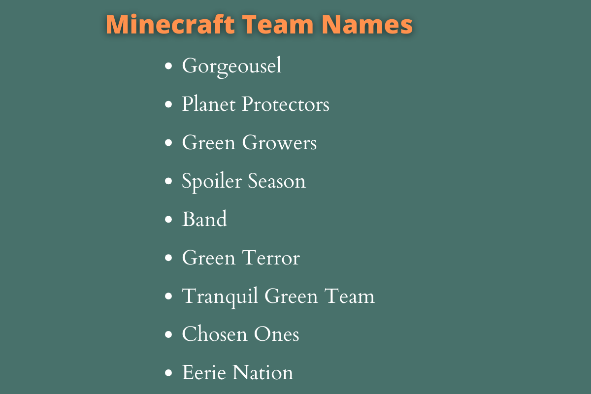 Minecraft Team Names