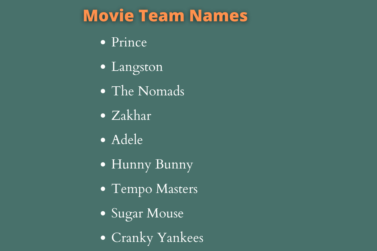 Movie Team Names