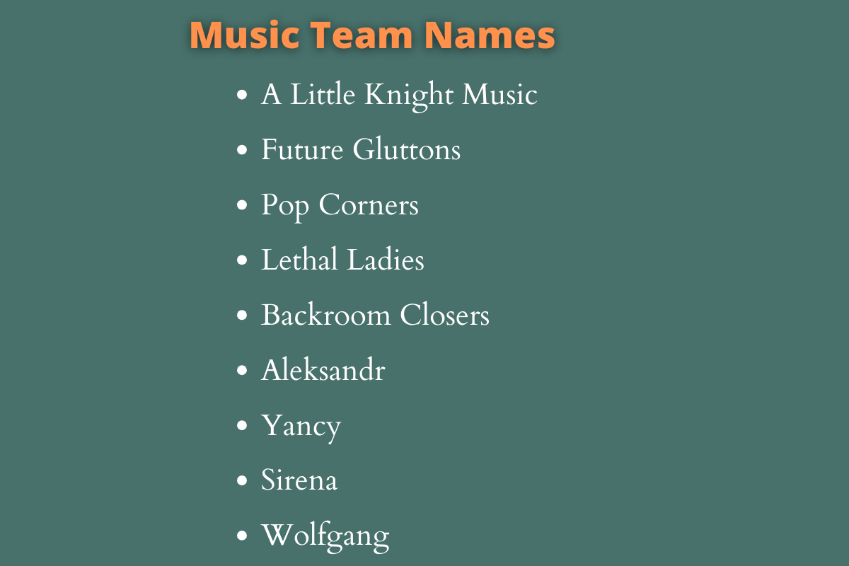 Music Team Names