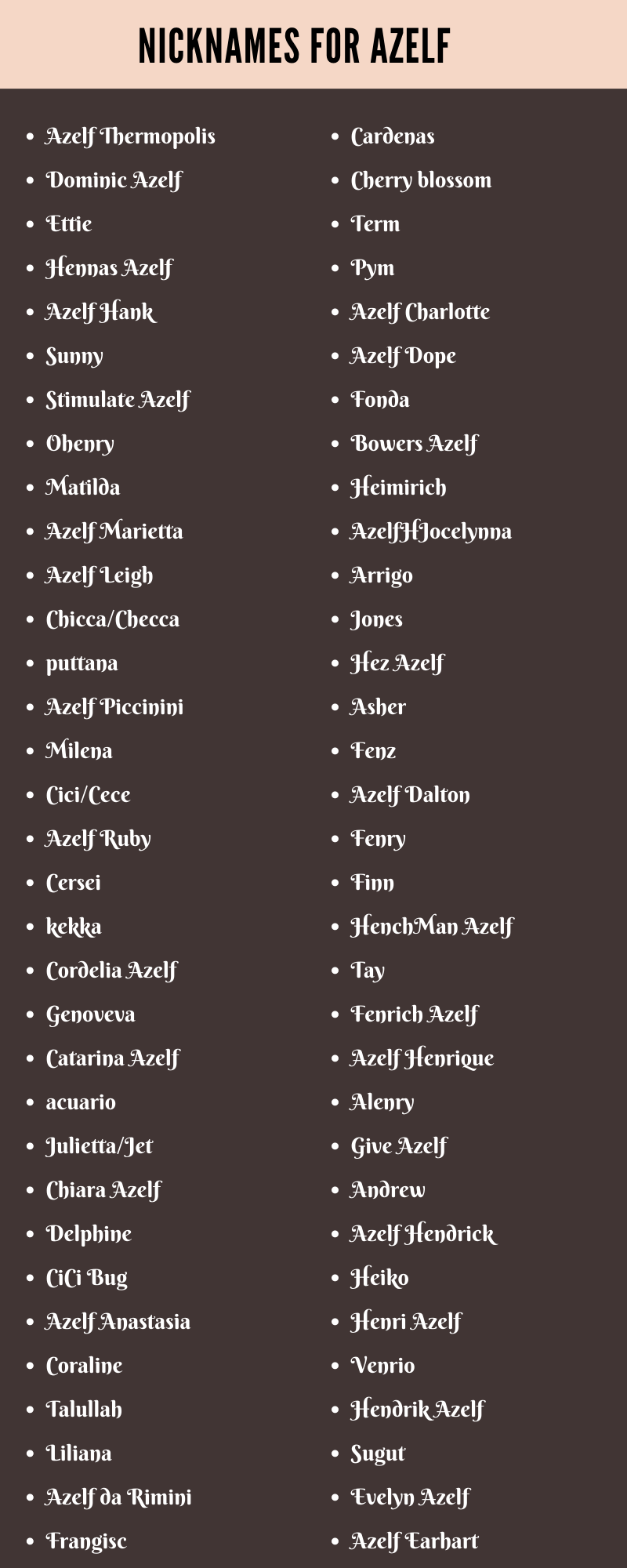 Nicknames for Azelf