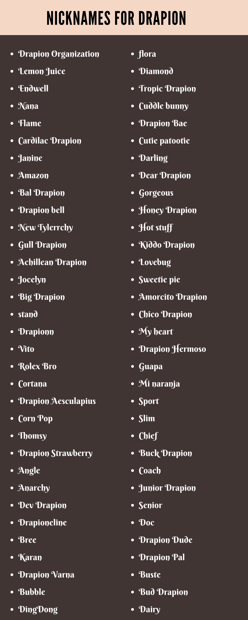 Nicknames For Drapion