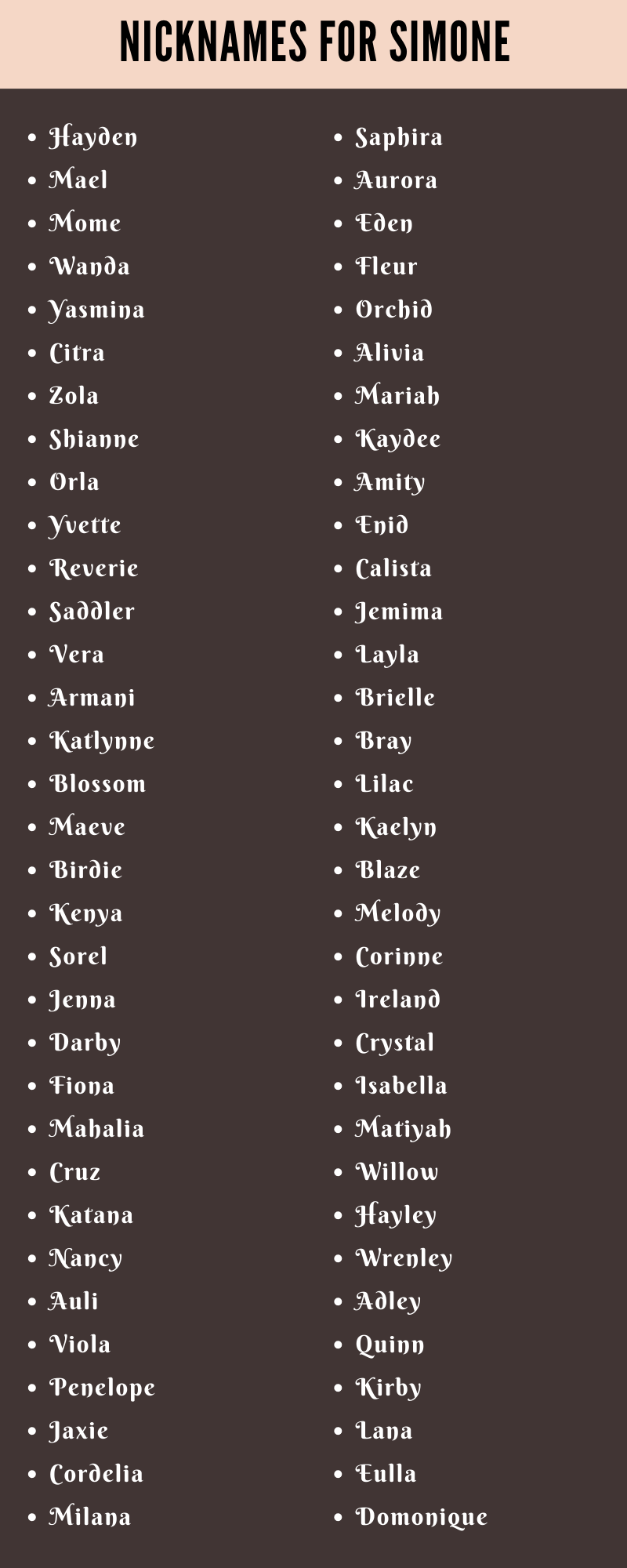 Nicknames For Simone: 200 Adorable and Cute Names