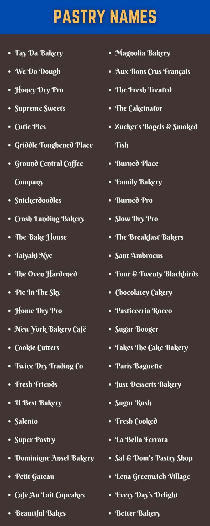Pastry Names