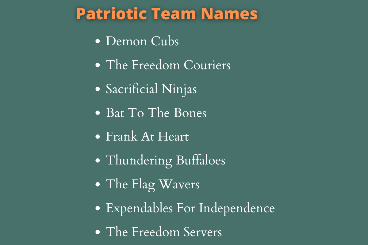 Patriotic Team Names