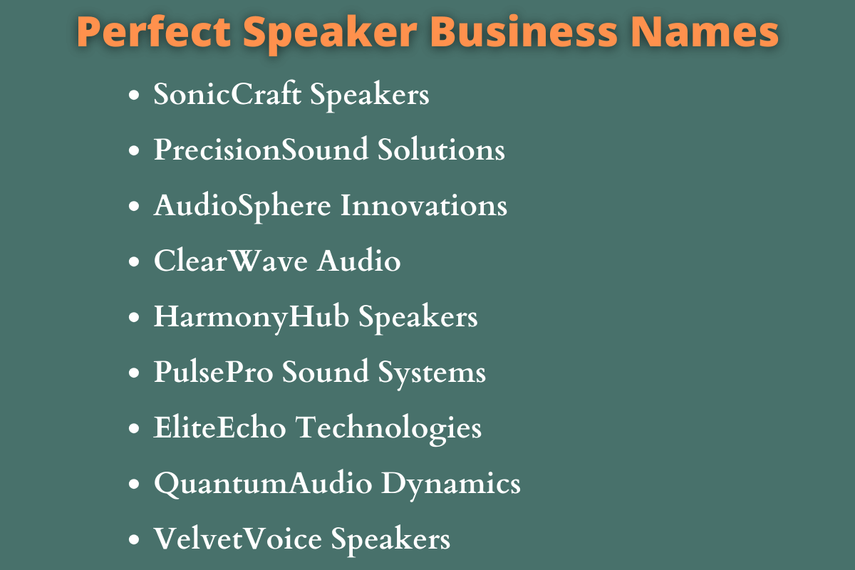 Speaker Business Names