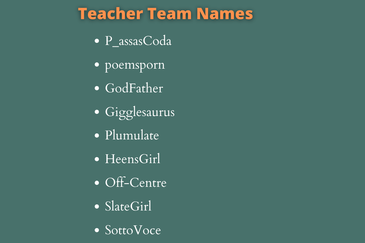 Teacher Team Names