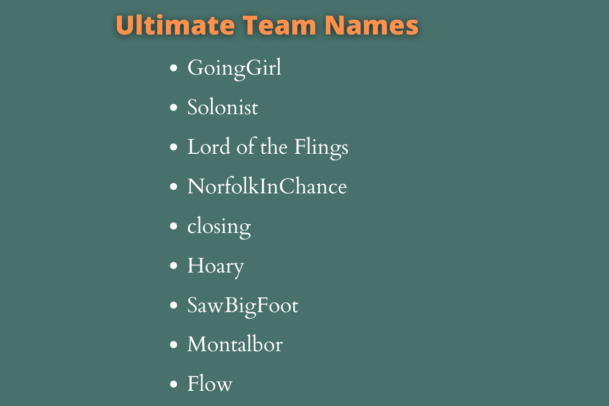 Ultimate Team Names