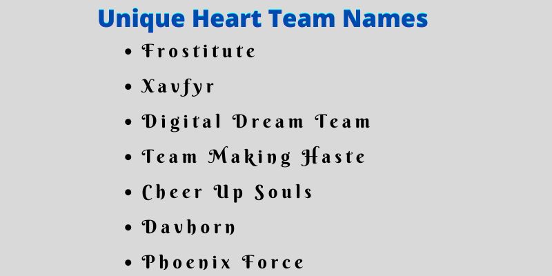 Heart Team Names