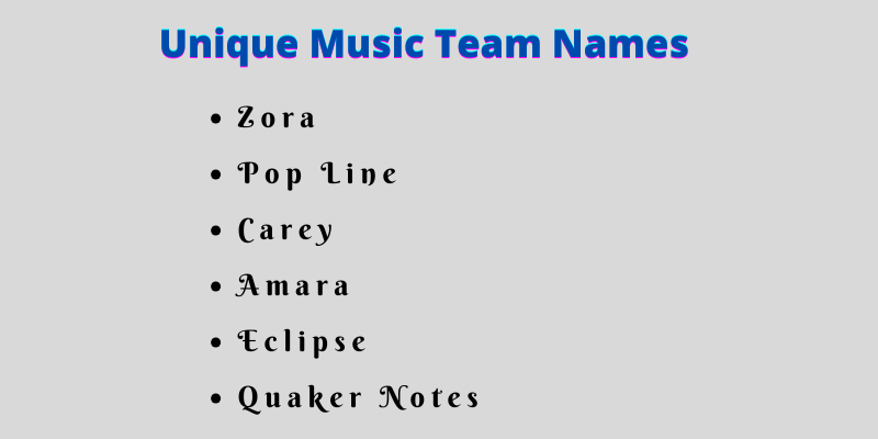 Music Team Names