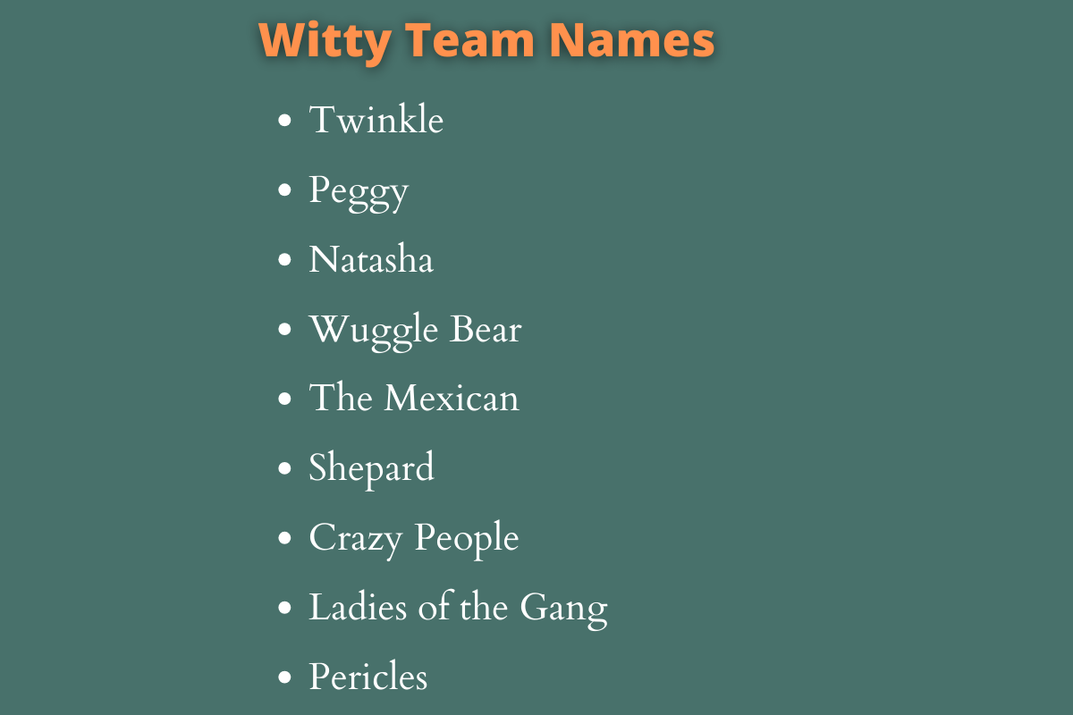 Witty Team Names