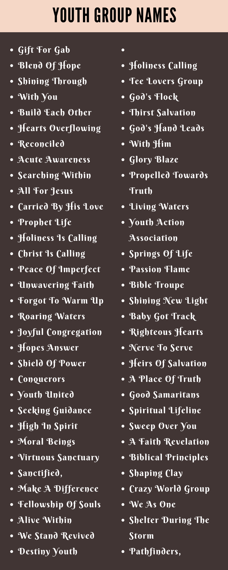 church youth group names