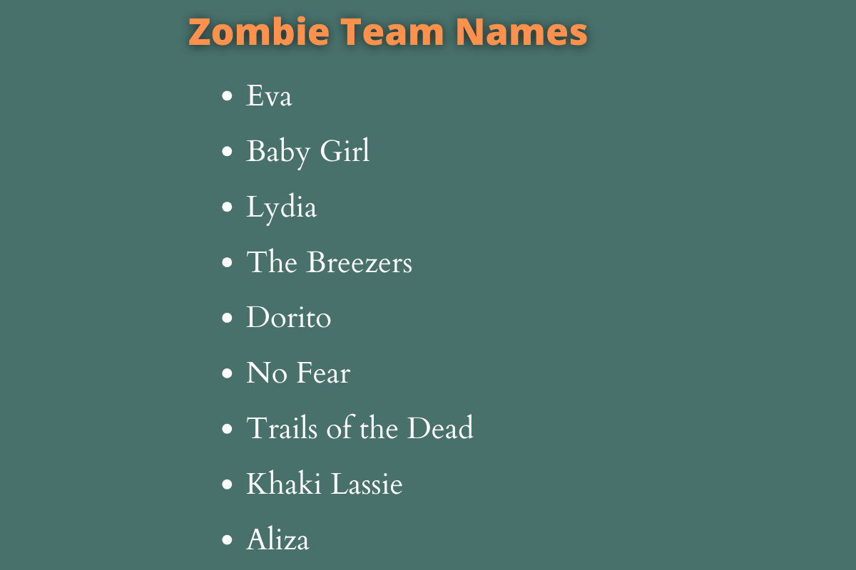 Zombie Team Names