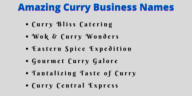 Curry Business Names