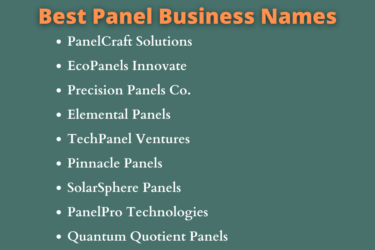 Panel Business Names
