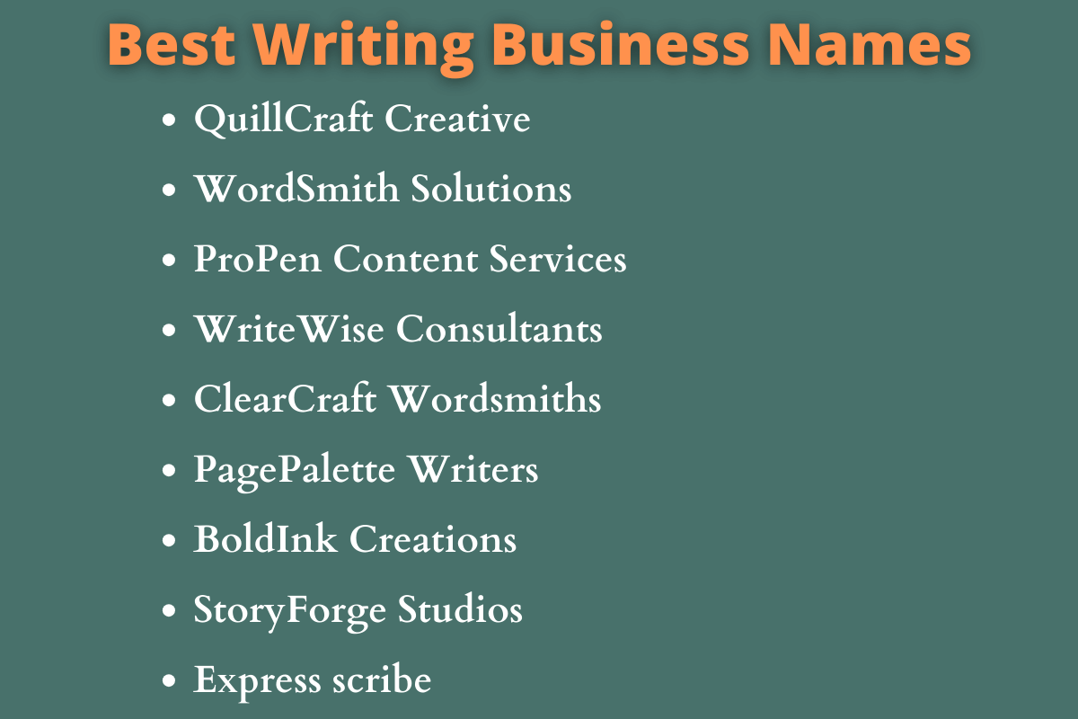 Writing Business Name