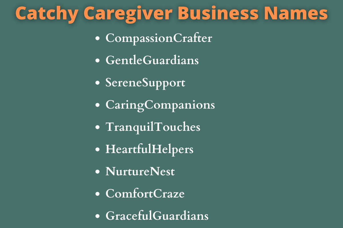 Caregiver Business Names