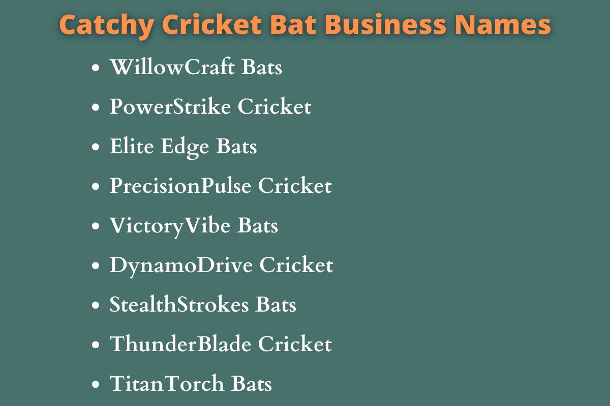 Cricket Bat Business Names