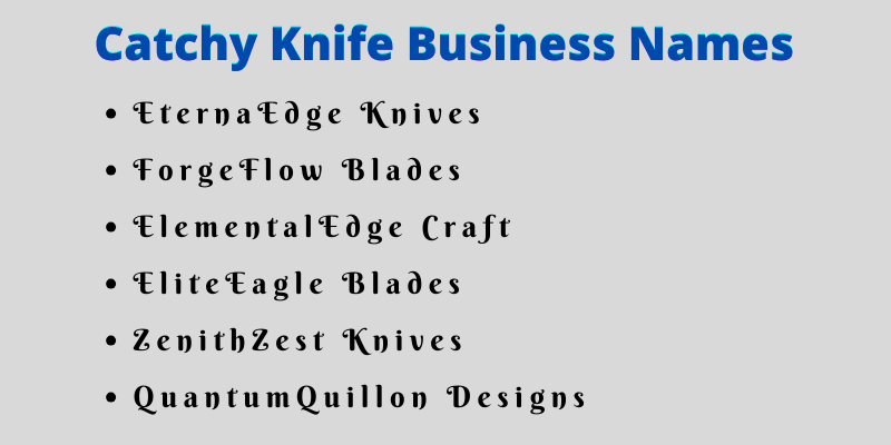 Knife Business Names