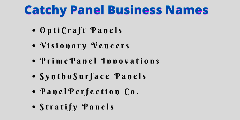 Panel Business Names