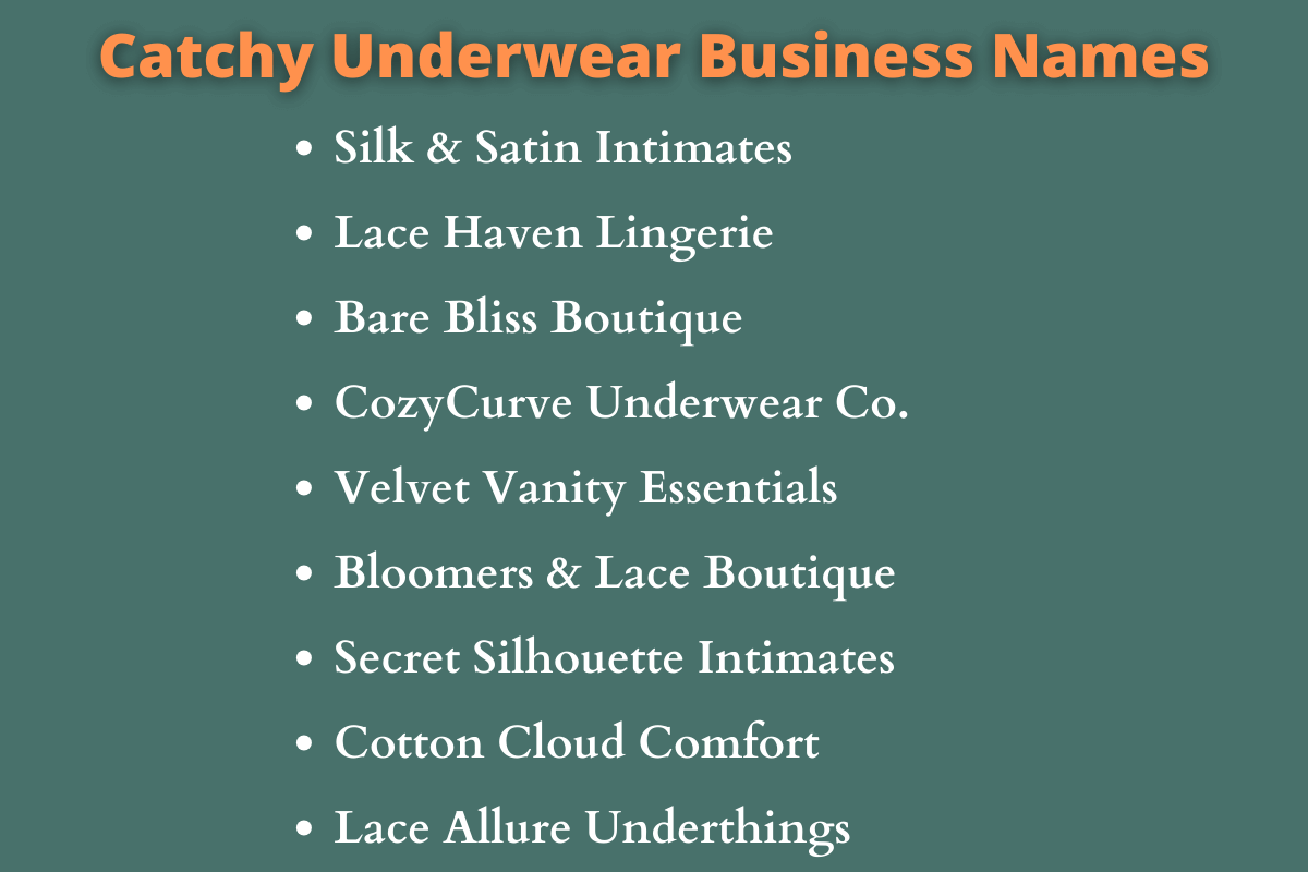 Underwear Business Names