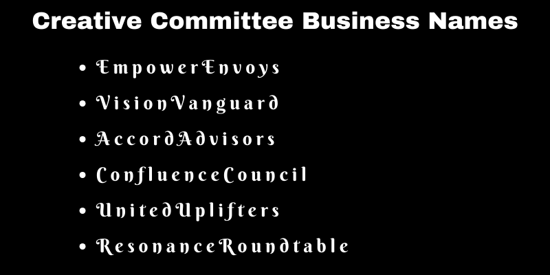 Committee Business Names