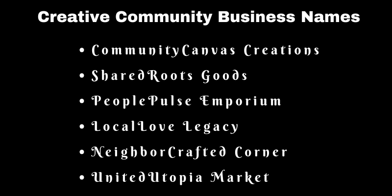 Community Business Names