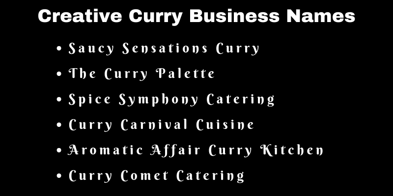 Curry Business Names