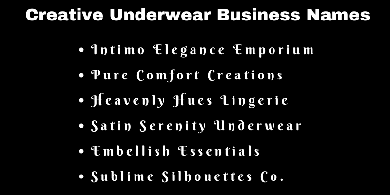 Underwear Business Names